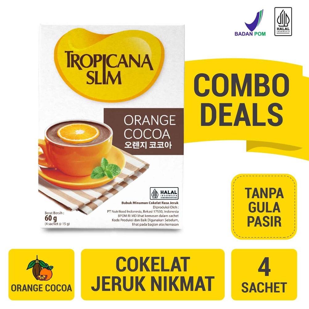 

Free Ongkir/ Twin Pack - Tropicana Slim Orange Cocoa 4 Sachet - Minuman Cokelat Jeruk Nikmat Tanpa Gula Pasir