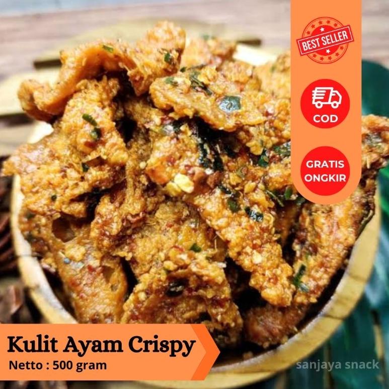 

[ SALE ] kulit ayam crispy 500 gram pedas daun jeruk dan original gurih