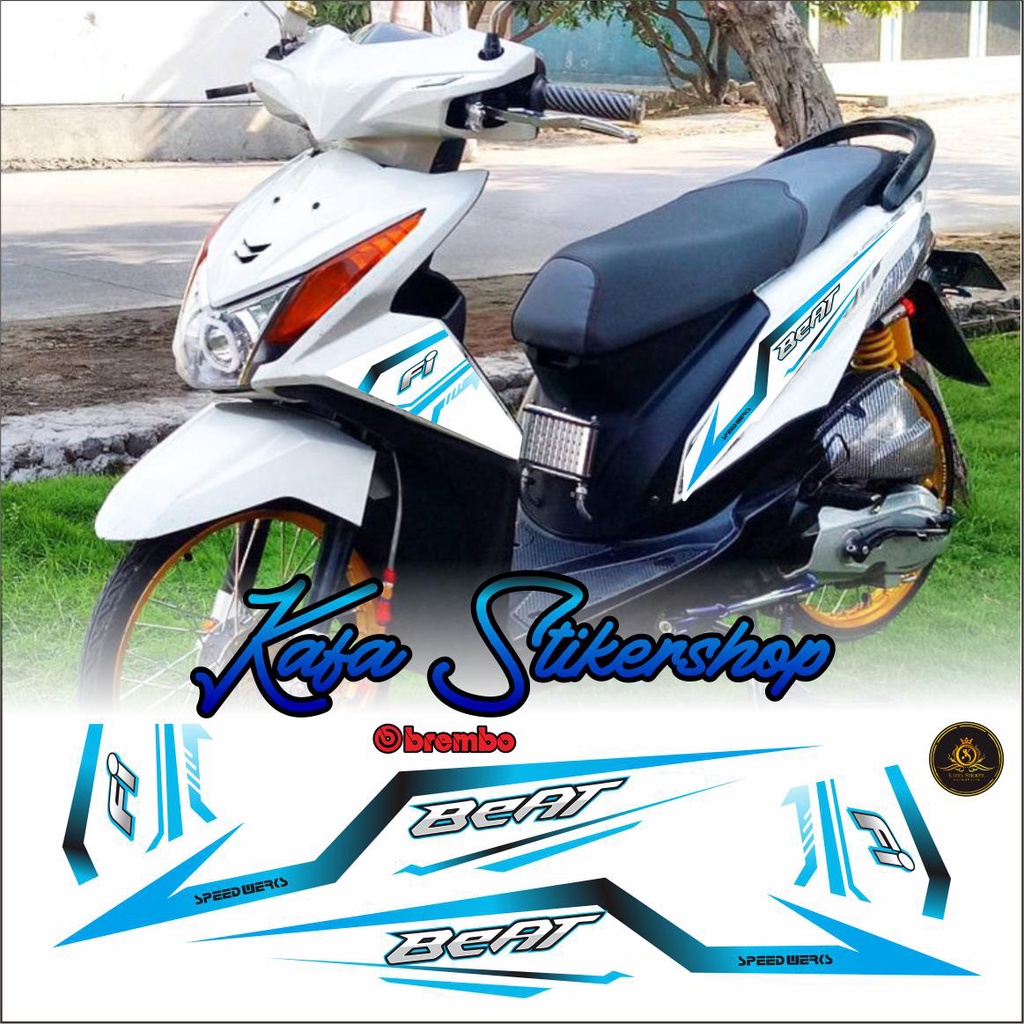 Sticker Striping Beat Fi Icon - Striping Beat Fi Icon - Sticker Motor - Aksesoris Motor List Biru Mu