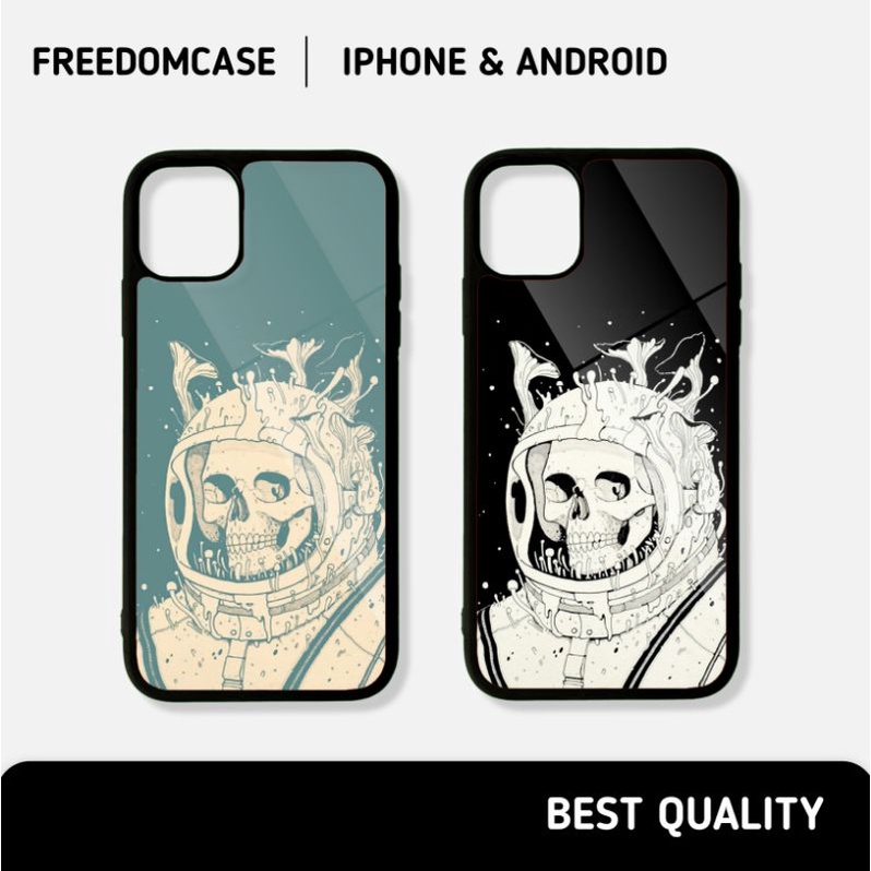 Case Hp Motif Tengkorak Astronot For Iphone / Android Softcase Hardcase All Type Smartphone