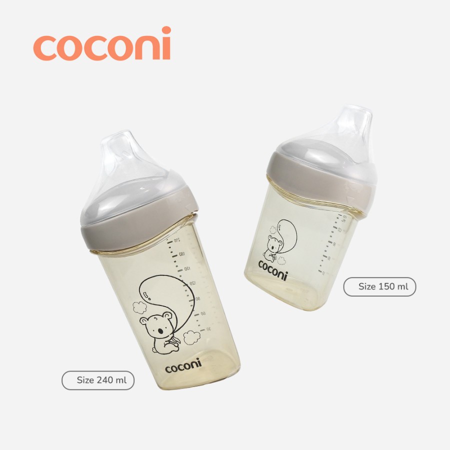 Coconi Triangle Feeding Bottle PPSU 150/240ML / Botol Susu Anak PPSU