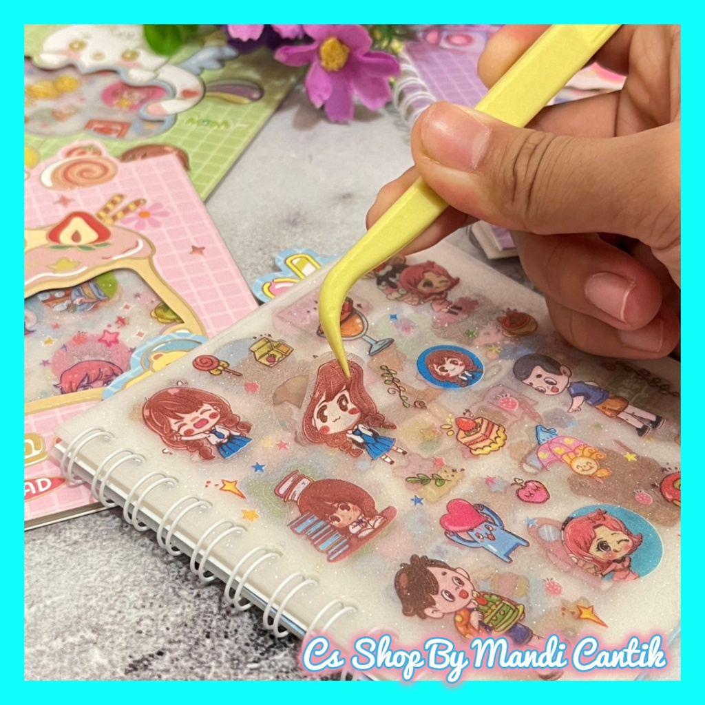 

Buku Spiral Stiker Kode XTQ-GDK Anti Air Karakter Kartun Stiker Viral Anti Air
