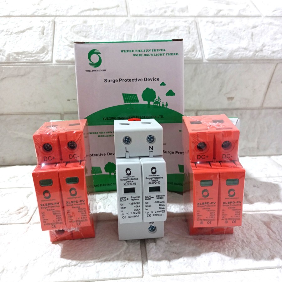 arester 2P SPD DC surge aresster DC PV panel surya 500V 1000v SPD AC