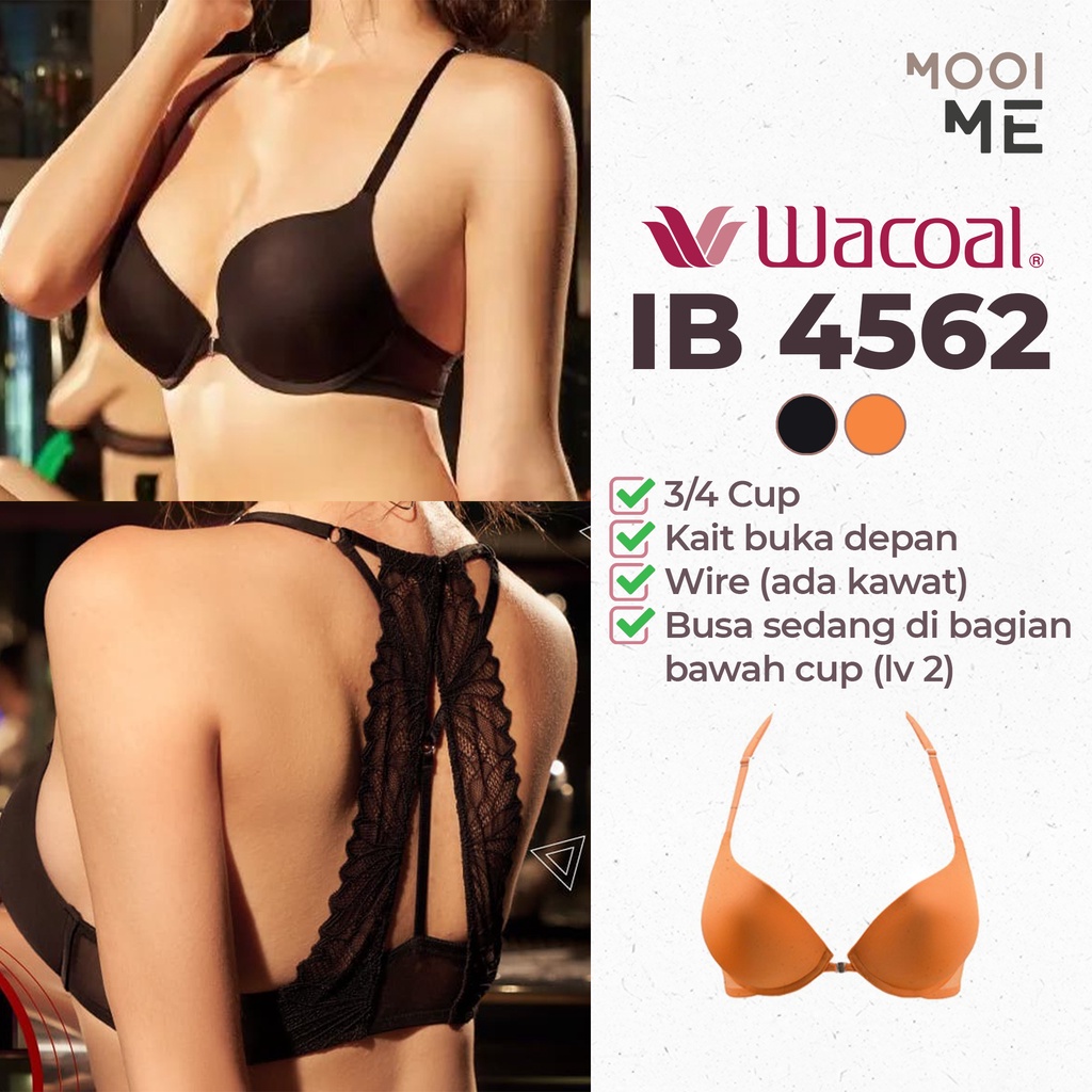 Wacoal Mood IB 4562 Bra 3/4 Cup Wire (Ada Kawat) Busa Sedang Bukaan Depan