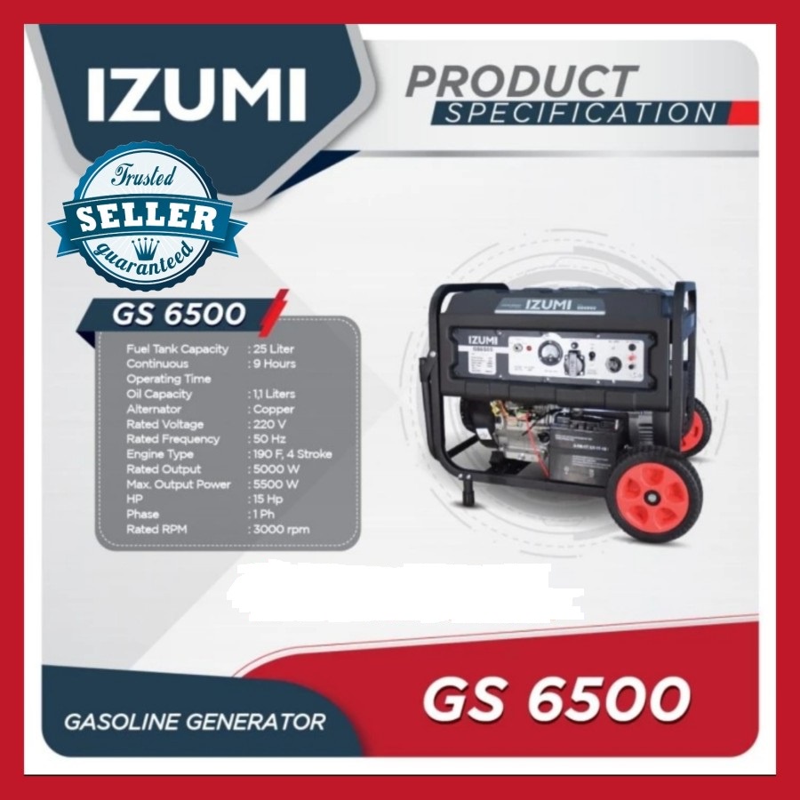 IZUMI- Genset Bensin 5000watt GS-6500 Tembaga