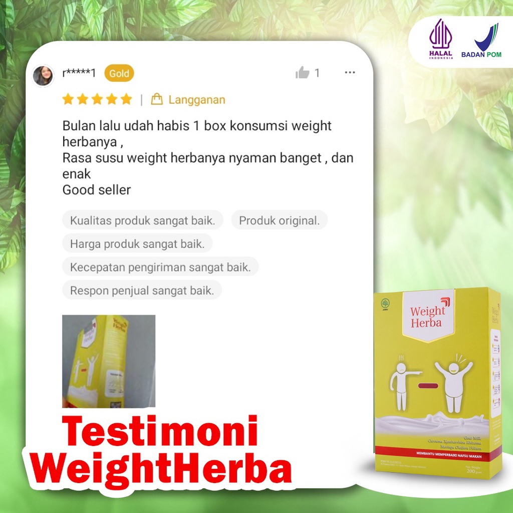 [TERLARIS] Weight Herba Paket 5 Box - 100% Original Susu Penggemuk Penambah Berat Badan &amp; Nafsu Makan Tingkatkan Kalori Kualitas Tinggi &amp; Menambah Protein Terbaik