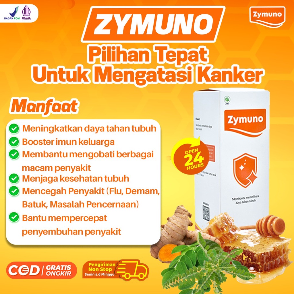 Paket 2 Botol Zymuno - Zymuno Vitamin Herbal Bantu Tingkatkan Daya Tahan Tubuh Imun Jaga Kesehatan Cegah Kanker Flu Demam Batuk Bantu Percepat Penyembuhan Penyakit