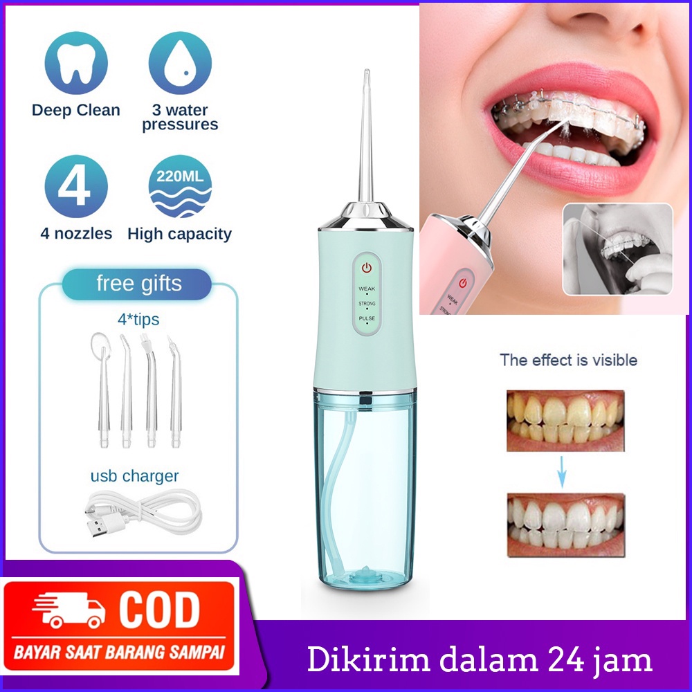 【Gratis ongkos kirim】COD+ramadan perawatan gigi Scaling gigi Oral Irrigator Flushing Portable USB Re
