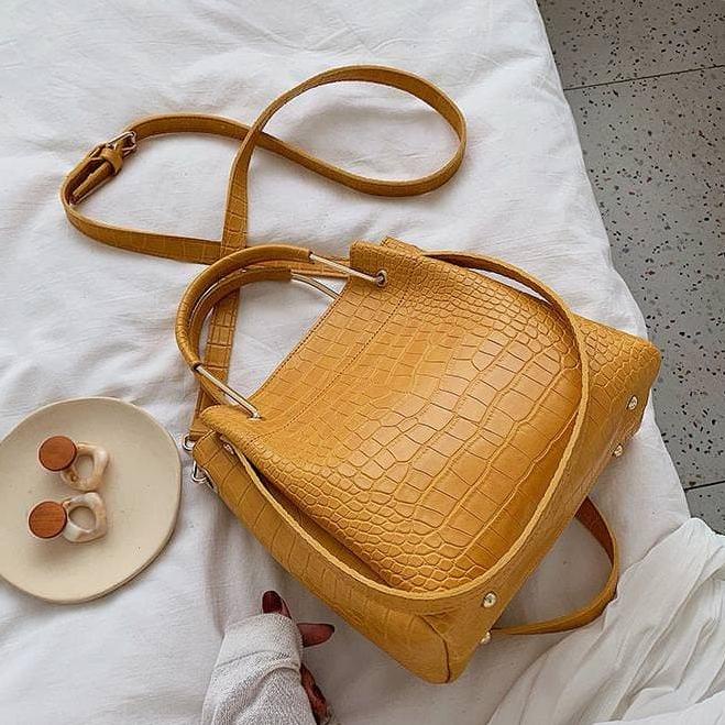 Croco Handbag Import Tas Batam QQ2713 Tas Tenteng Wanita Korea Elegan SALE