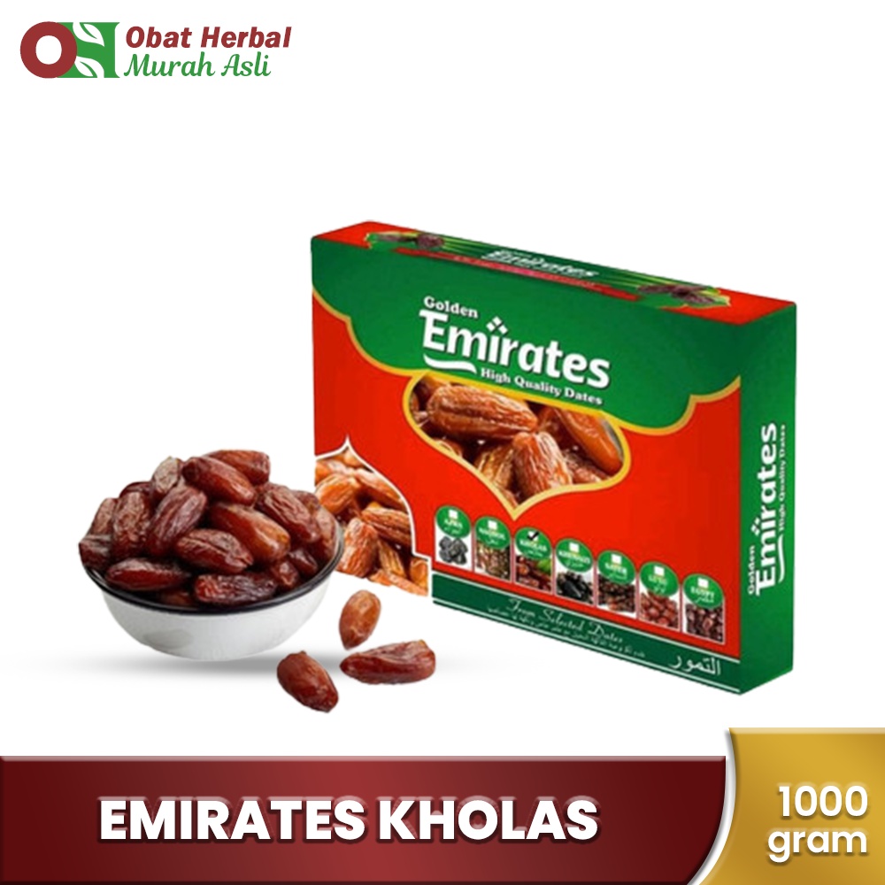 Kurma Kholas Emirates 1000g:- KURMA PREMIUM Kotak Camilan Sehat Berkualitas Tinggi dari Uni Emirat Arab