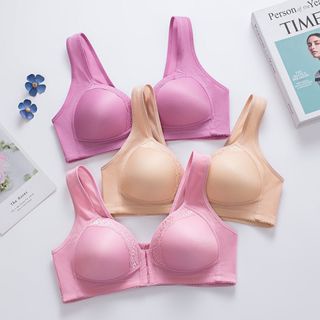 GO!BR1184 BH Renda Wanita Push Up Seksi Seamless Sexy Full Cup Tanpa Kawat Motif Pengait Tali  Depan