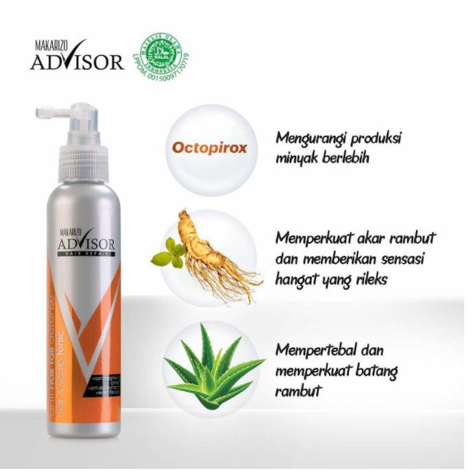 ❤ RATU ❤ Makarizo Advisor Hair Tonic &amp; Scalp 145 Ml | Perawatan Rambut Rontok dan Ketombe | Anti Hair Fall (✔️BPOM)