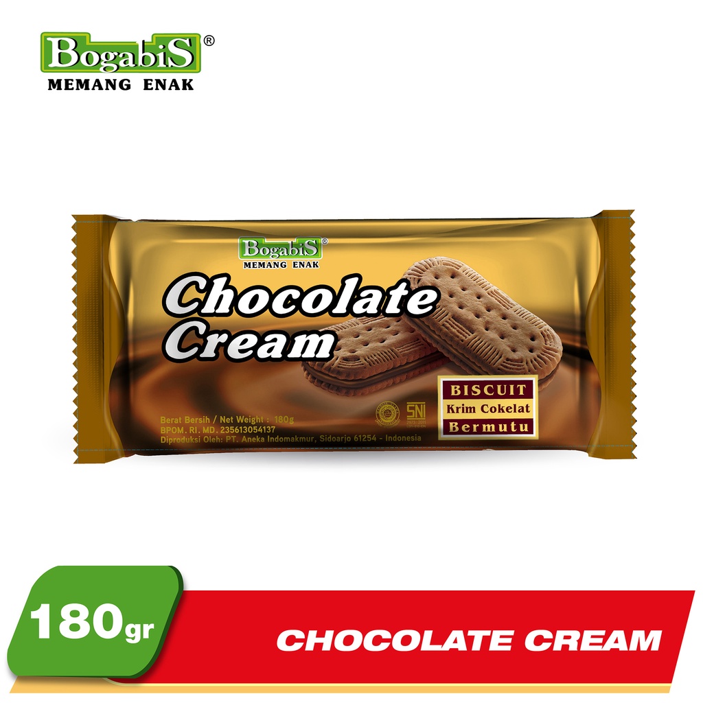 

Bogabis Chocolate Cream 180 gr / Biskuit Rasa Coklat 180g