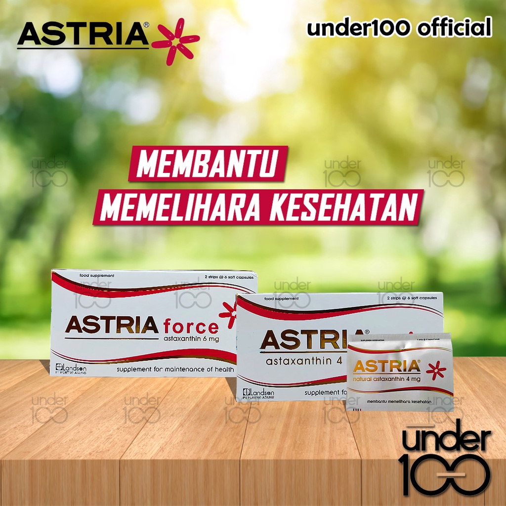 ❤ UNDER100 ❤ Astria Astaxanthin 4 mg | Astria Force 6 mg 1 Strip | BPOM