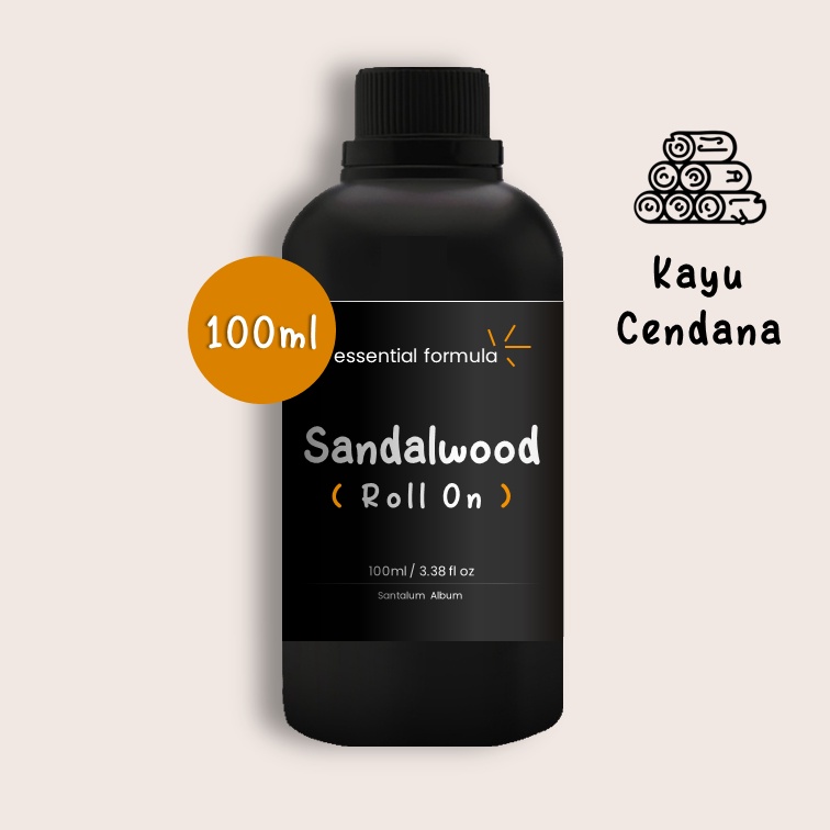 100ml Organic Sandalwood Essential Oil Roll On Kayu Cendana Murni 100%