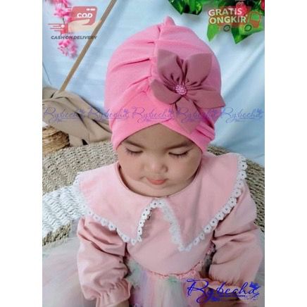 Turban Silang bunga / turban anak bayi usia 0-3 tahun  packing plastik perpcs