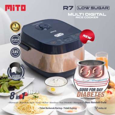 MITO RICE COOKER DIGITAL LOW CARBO R7 / LOW SUGAR R7 8 IN 1 TERBARU GARANSI RESMI