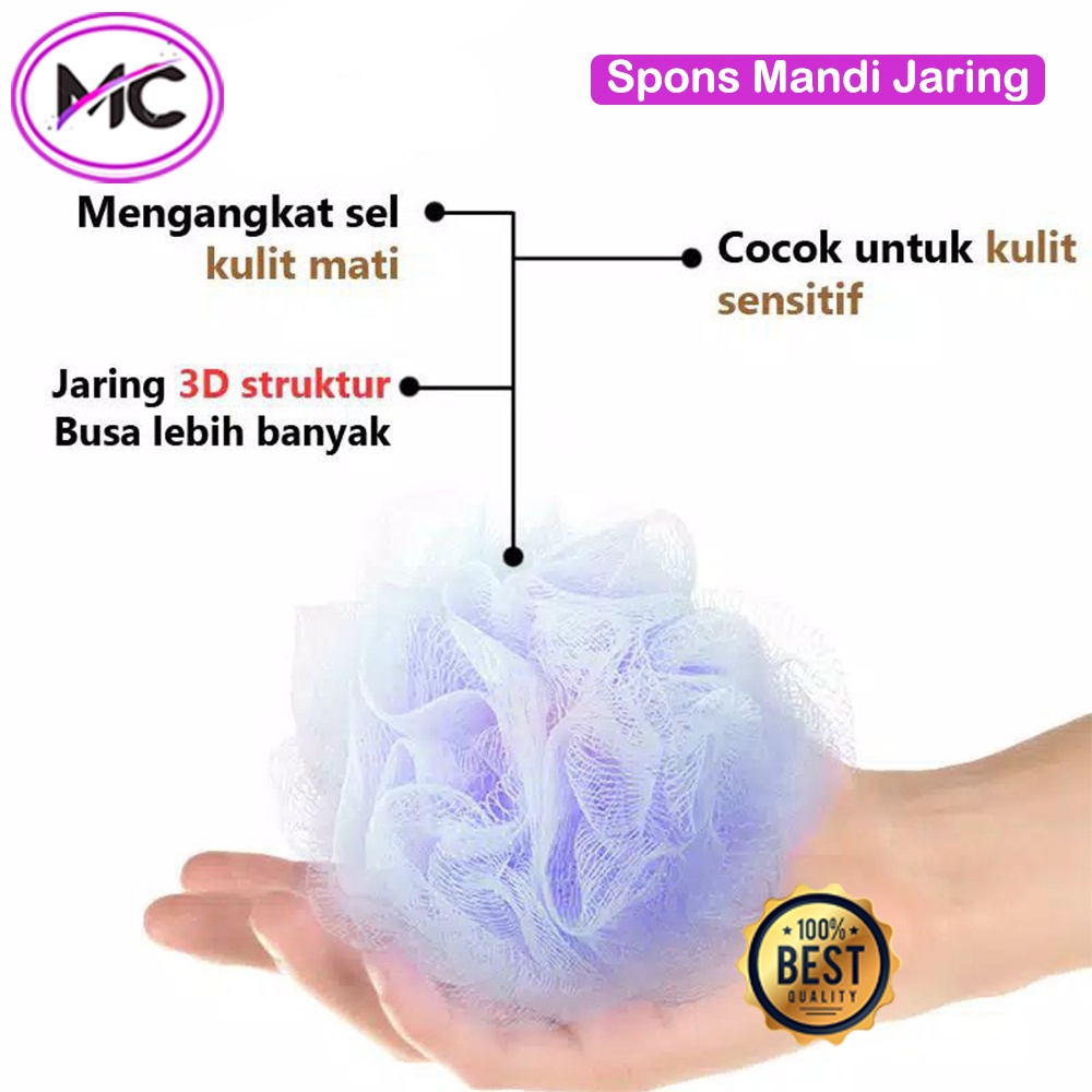 Spons Mandi Jaring Besar Shower Puff Sponge Sikat Pembersih Badan Berbaguna Busa Melimpah