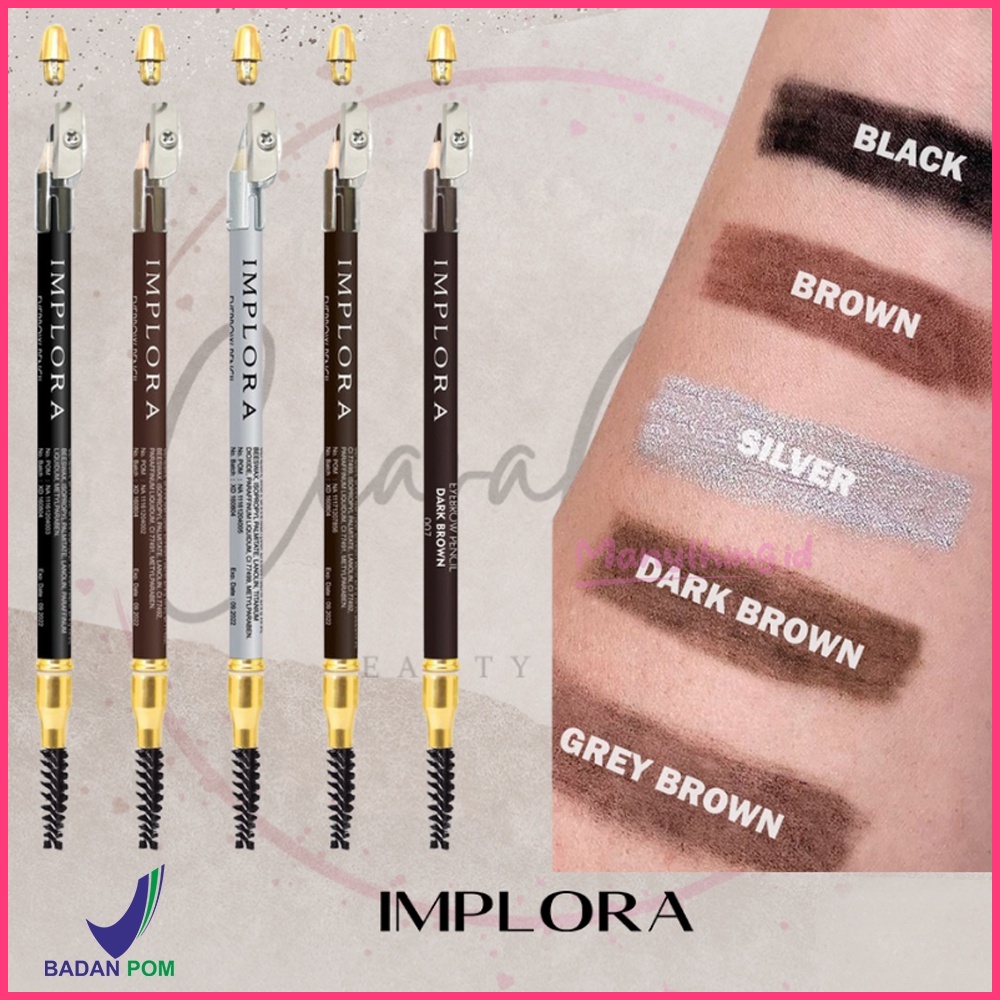 BPOM PENSIL ALIS IMPLORA / CELAK / EYEBROW PENCIL Soft Brow | Eye Pensil Alis Serut Rautan  (✔️BPOM) Pensil Alis 2.5 gram