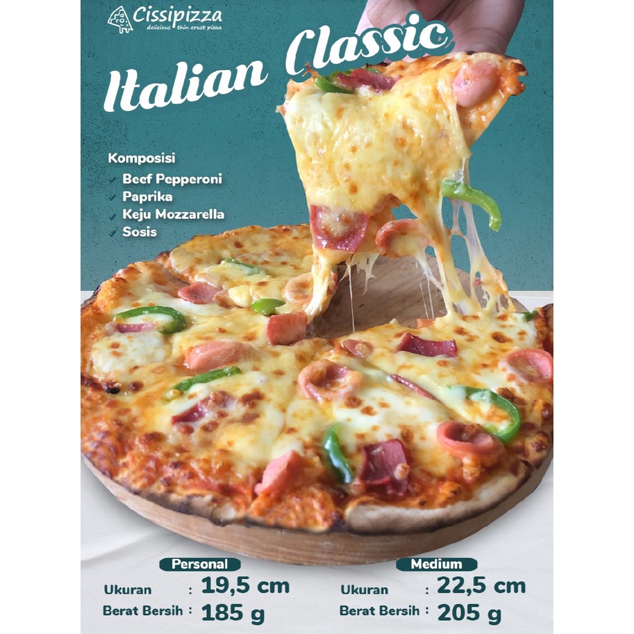 

Cissipizza Medium (22,5 cm) - Pizza Beku/frozen food/makanan cepat saji/