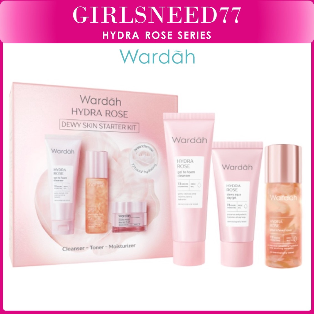 Wardah Hydra Rose Dewy Skin Starter Kit - ukuran mini/travel size