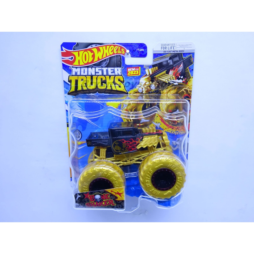 Hot Wheels Monster Trucks Bone Shaker Hitam Ban Gold