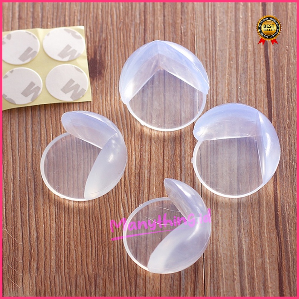 [Check Out 1000] Pelindung Sudut Meja Oval Transparan / Pengaman Siku Silicone Bening Karet 3M Ujung Kaca Kayu Lemari