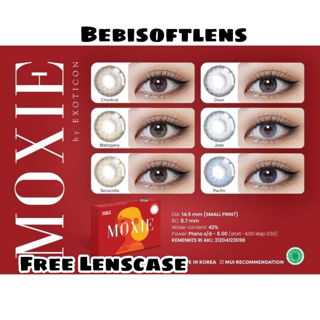 Soflens MOXIE DIA 14.50mm NORMAL &amp; MINUS (-0.50 s/d -3.00) CHESTNUT MAHOGANY TERRACOTTA DOVE EXOTICON softlense Lensa Kontak / moxie