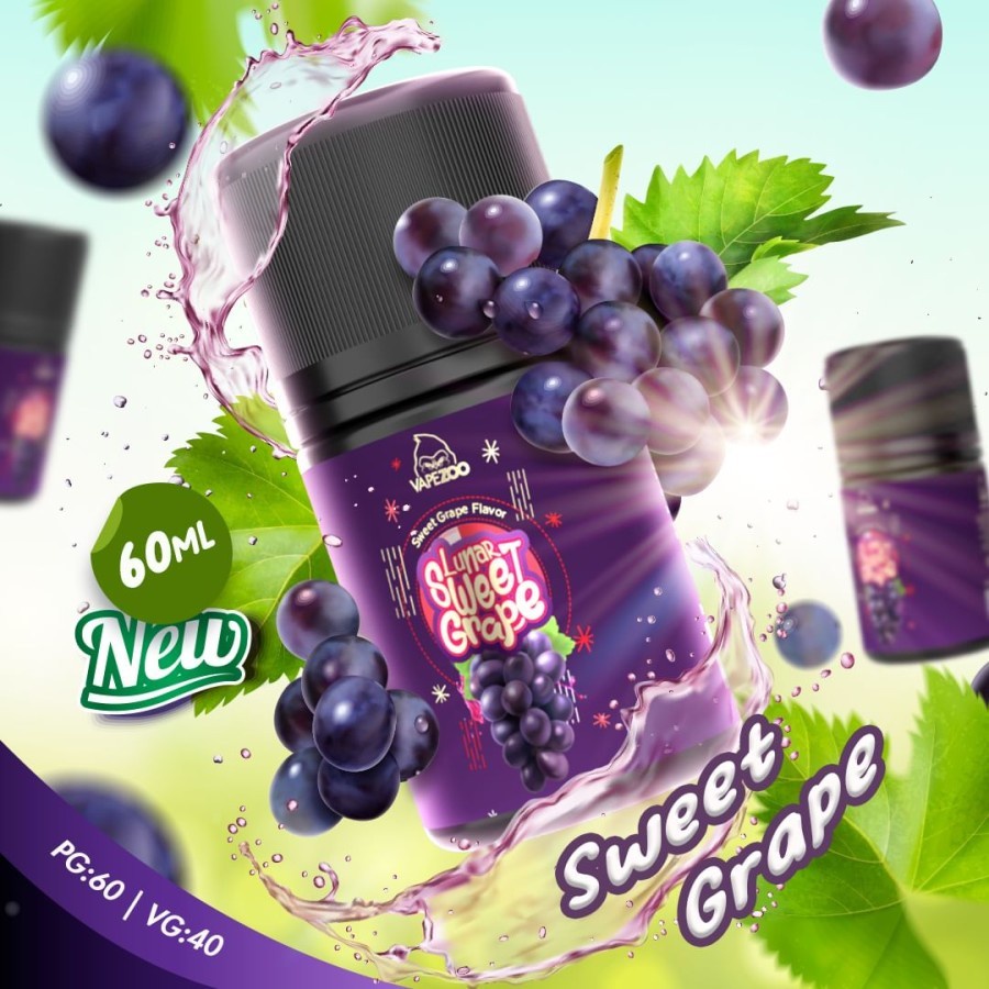 FREEBASE LUNAR SWEET GRAPE BY VZ LIQUID LUNAR SWEET 60ML 3MG AUTHENTIC