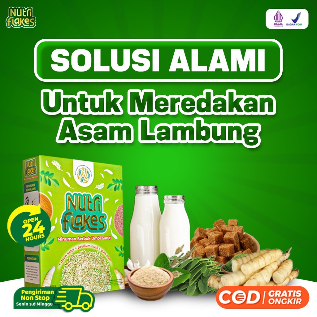 Paket Lambung Sehat - 5 Box Nutriflakes Solusi Gangguan Lambung Pencernaan Atur Kadar Kolesterol Kolestrol Terapi Asam Lambung Maag Magh Kronis Toko Laku