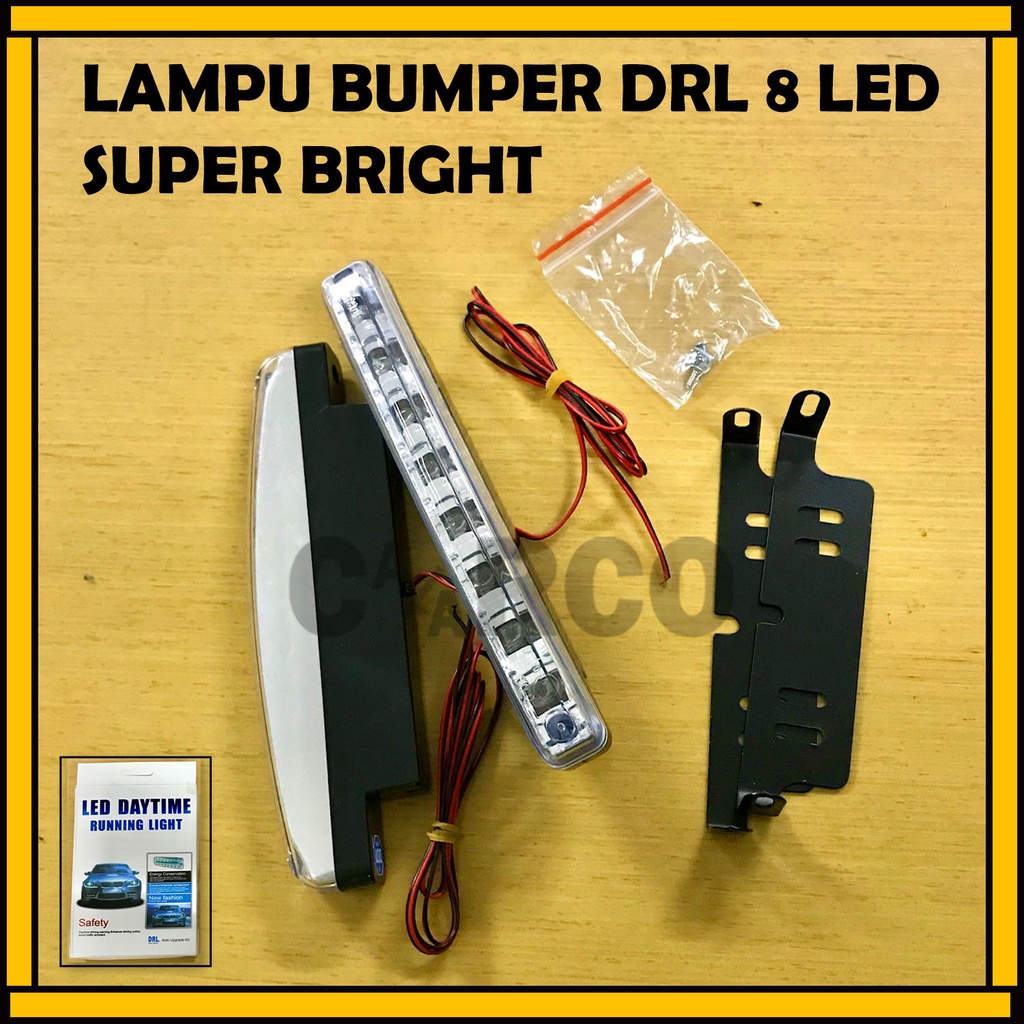 Lampu Bumper Mobil DRL 8LED Super Bright