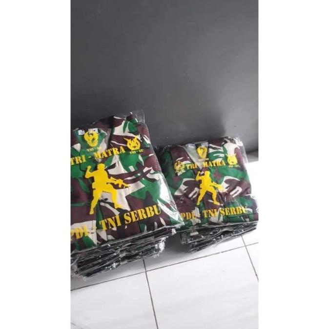 VELBED BAJU / SERAGAM / PAKAIAN PDL LORENG TNI SERBU TRIMATRA VELBED PREMIUM EL09I09A82L