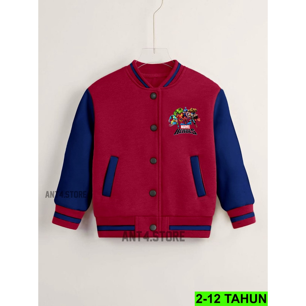 JAKET BASEBALL ANAK UMUR 2 - 12 TAHUN JACKET VARSITY ANAK LAKI LAKI