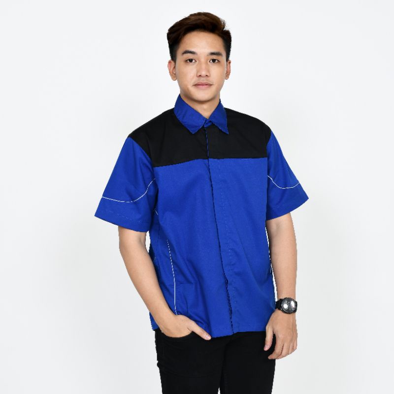 Pakaian Kerja Pria/Pakaian Kerja Custom Bordir/Baju Kerja/Baju Kerja Pria Lengan Pendek/Baju Kerja Pria Lapangan/Seragam Pria Kantor