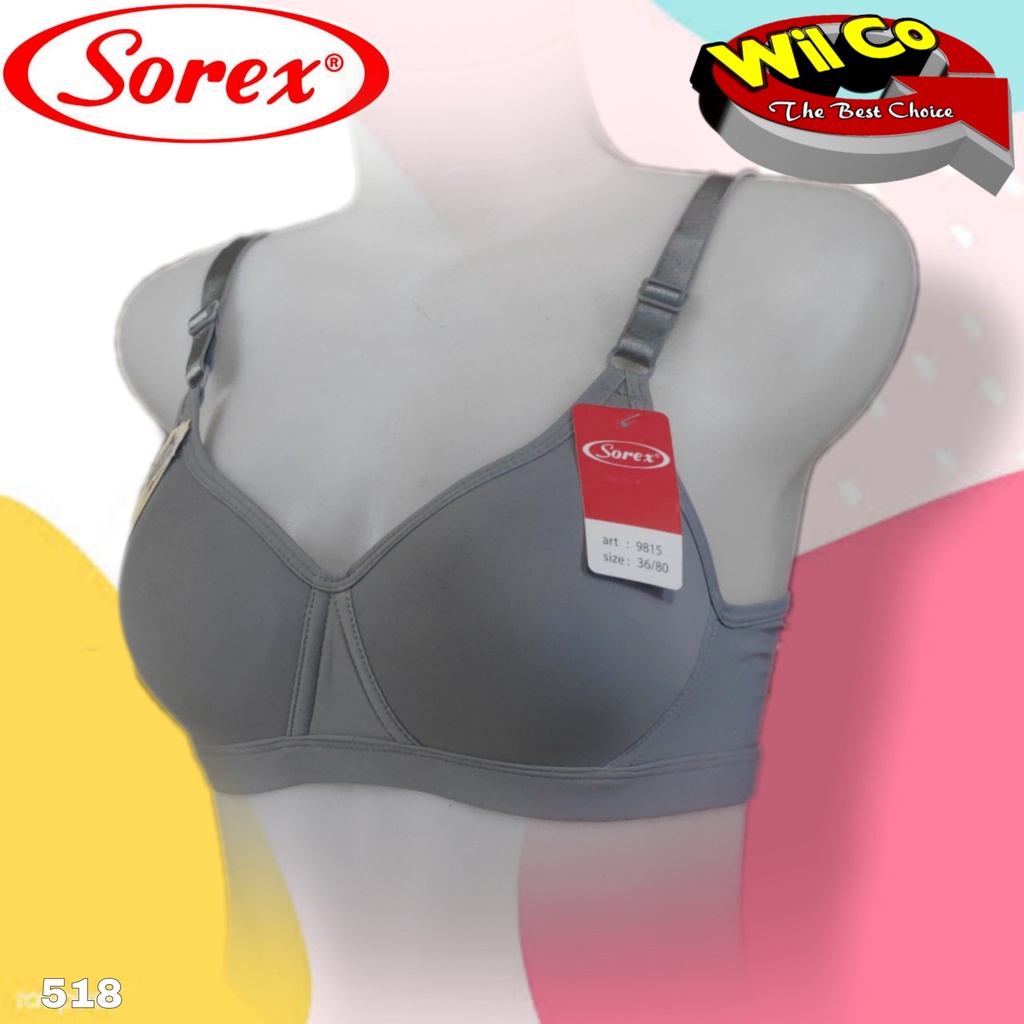 K518 - BRA WANITA SOREX SILKY SOFT BUSA TIPIS TANPA KAWAT KAIT 3 CUP B SIZE 34 - 40