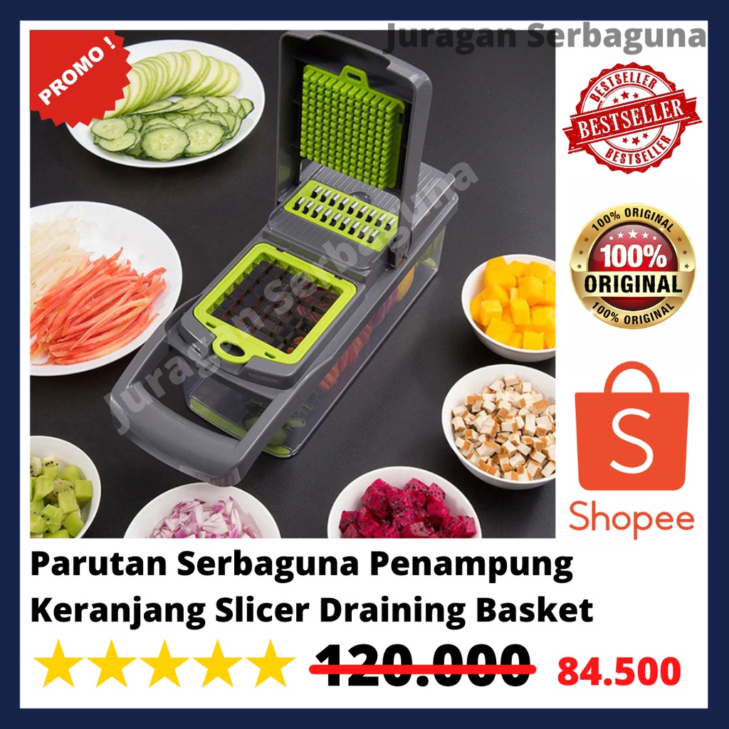 Parutan Serbaguna Penampung Keranjang Slicer Draining Basket