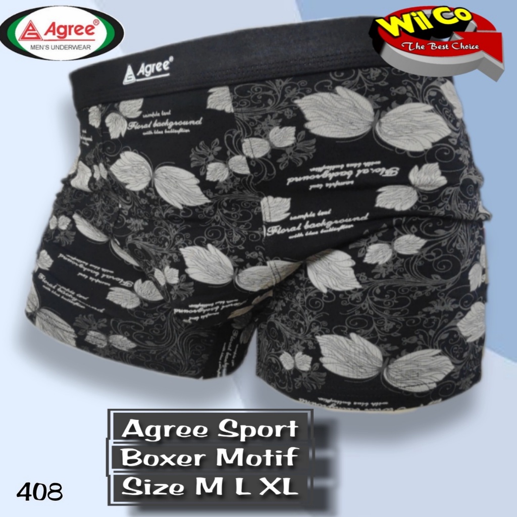 K408 - [Harga Per 1 Potong] CELANA DALAM PRIA [BOXER] AGREE SIZE M - XL