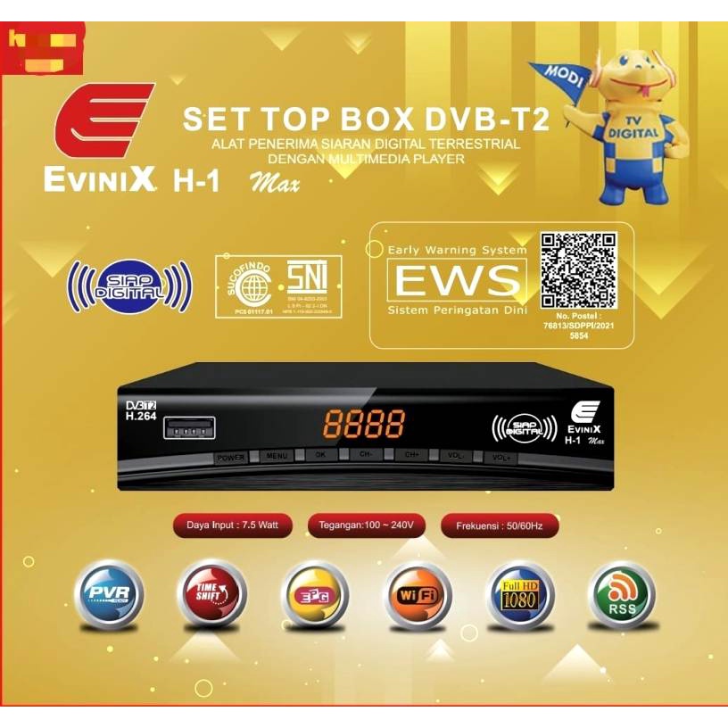 STB-T2 Evinix H-1  Max Set Top Box DVB-T2