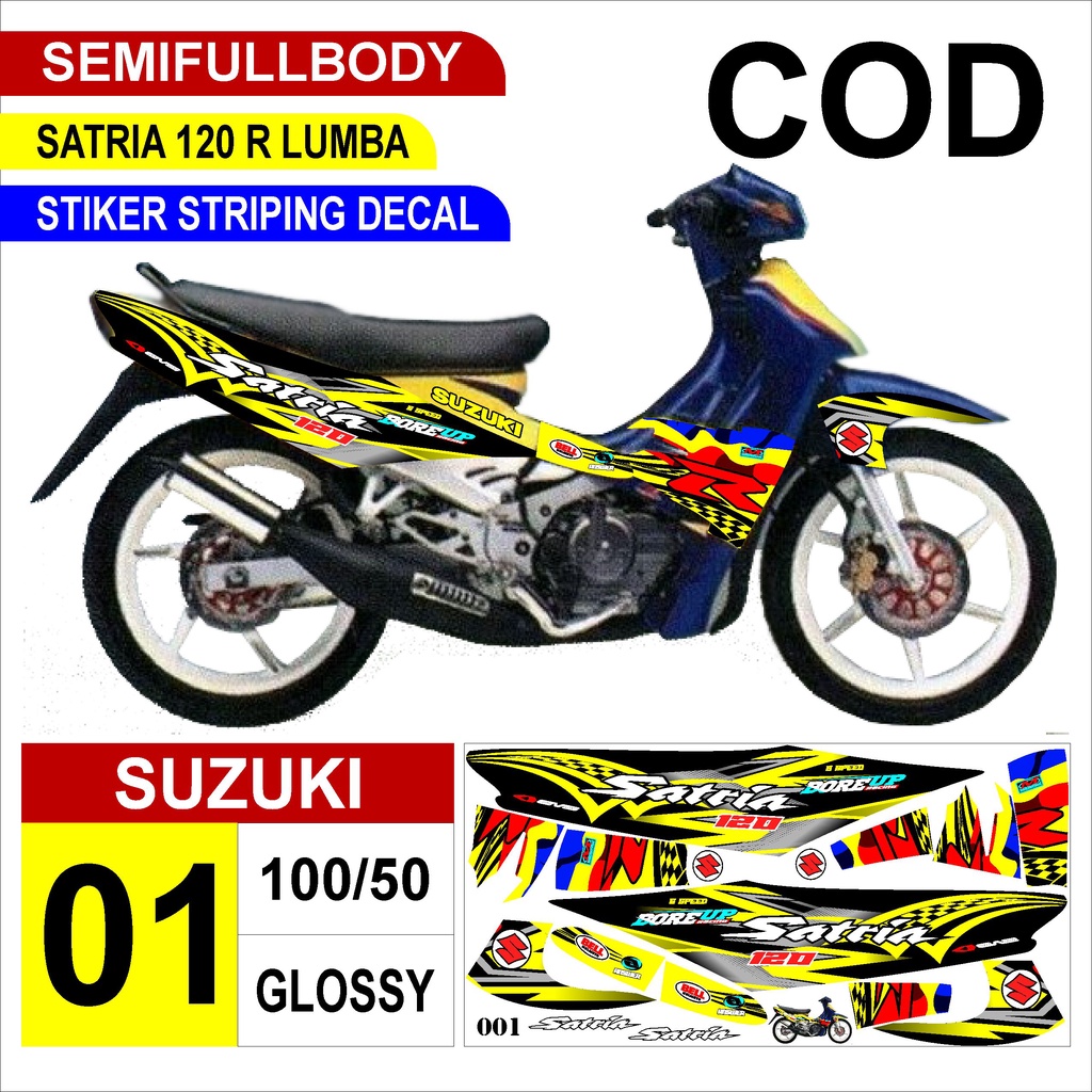 striping motor Satria 120 R Lumba / variasi Satria 120 R Lumba / decal Satria 120 R Lumba
