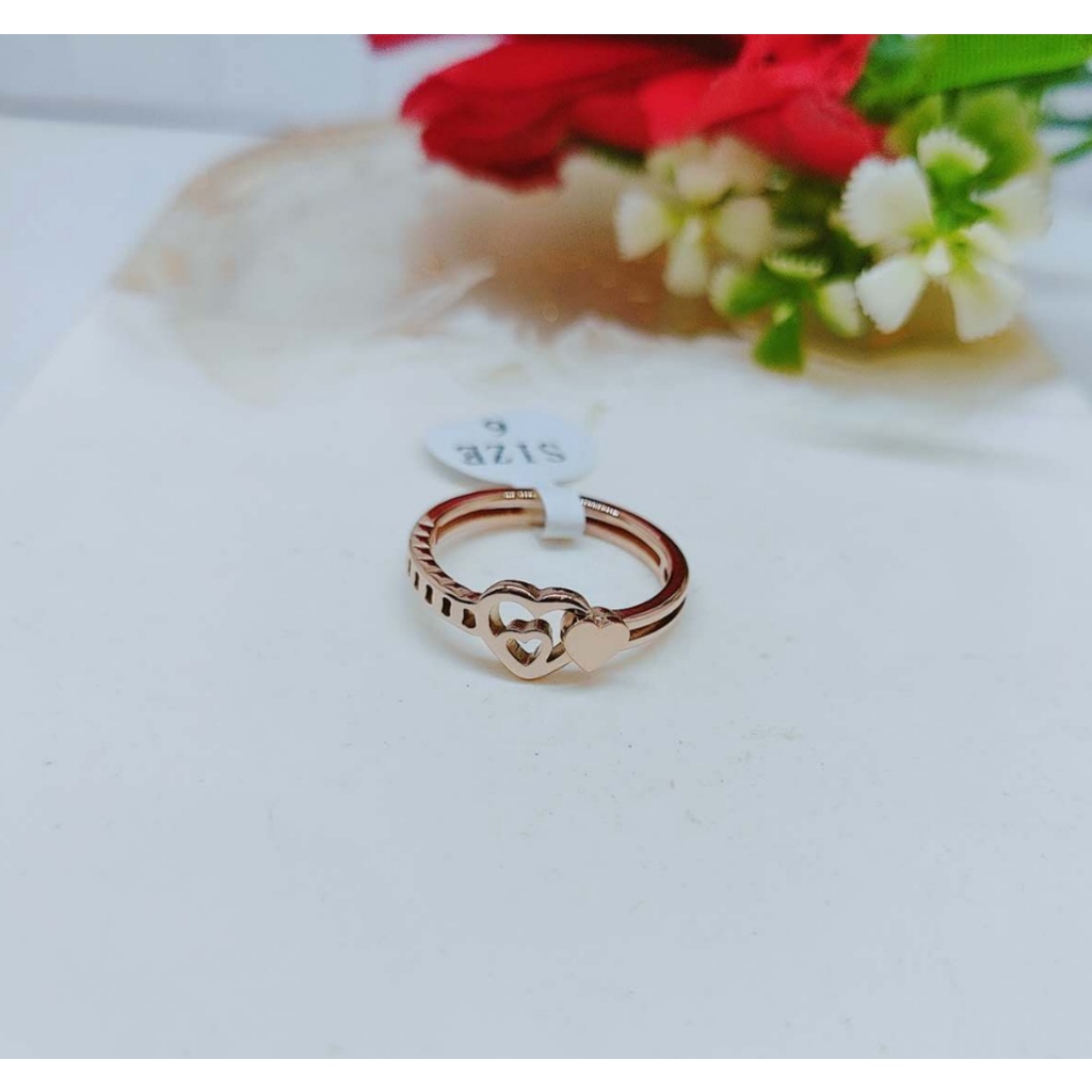 Cincin Titanium Permata Perhiasan Wanita Jewelry 1350/1351