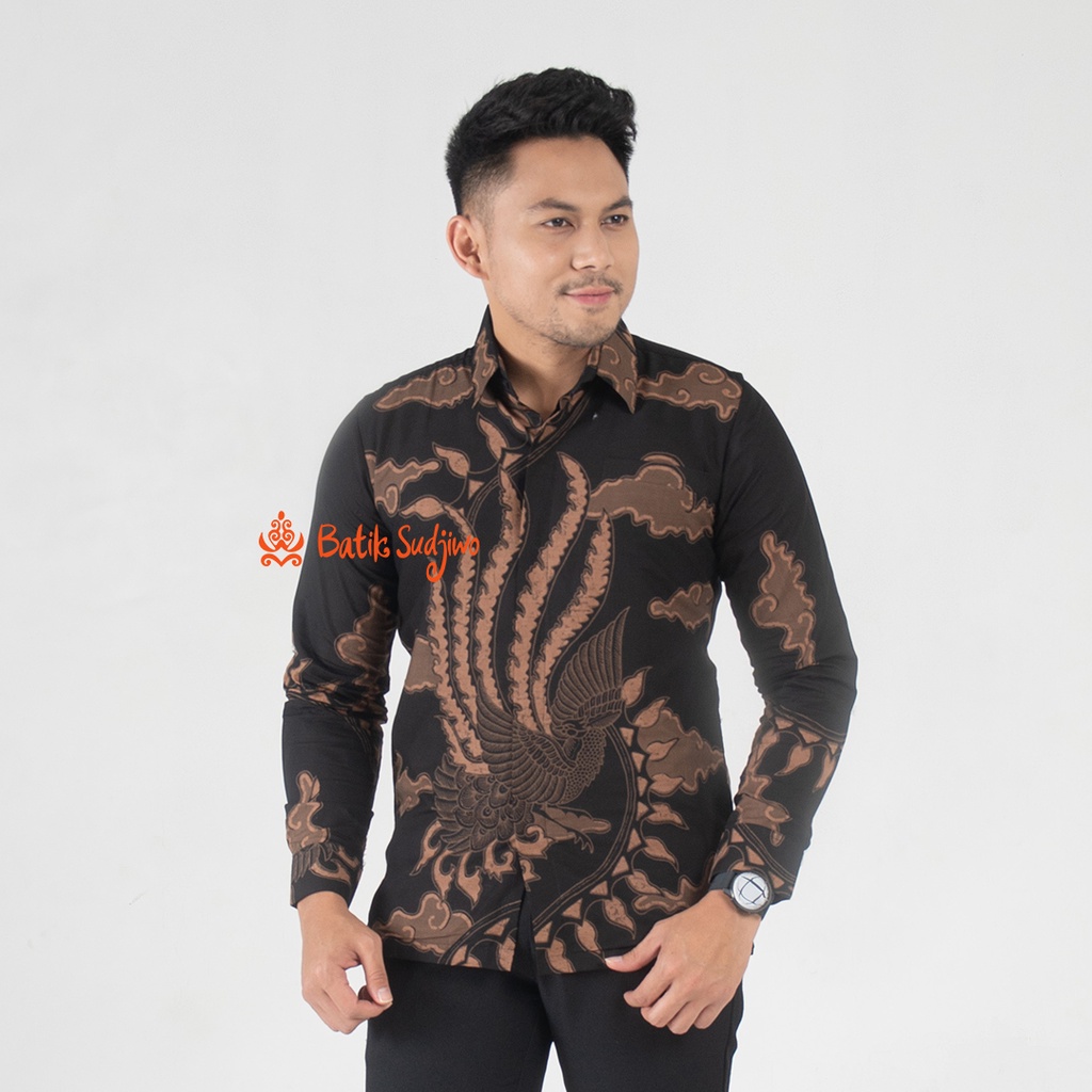 SUDJIWOBATIK 1139 Hem Kemeja Batik Pria Cowok Laki Laki Lengan Panjang Premium Lapis Furing Solo Laweyan Original