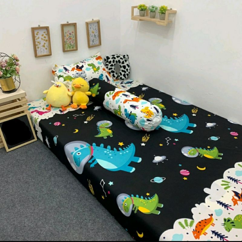 grosir_solo || SPREI MOTIF ANAK JAMUR DINOSAURUS DINO BLACK | KARAKTER KARTUN