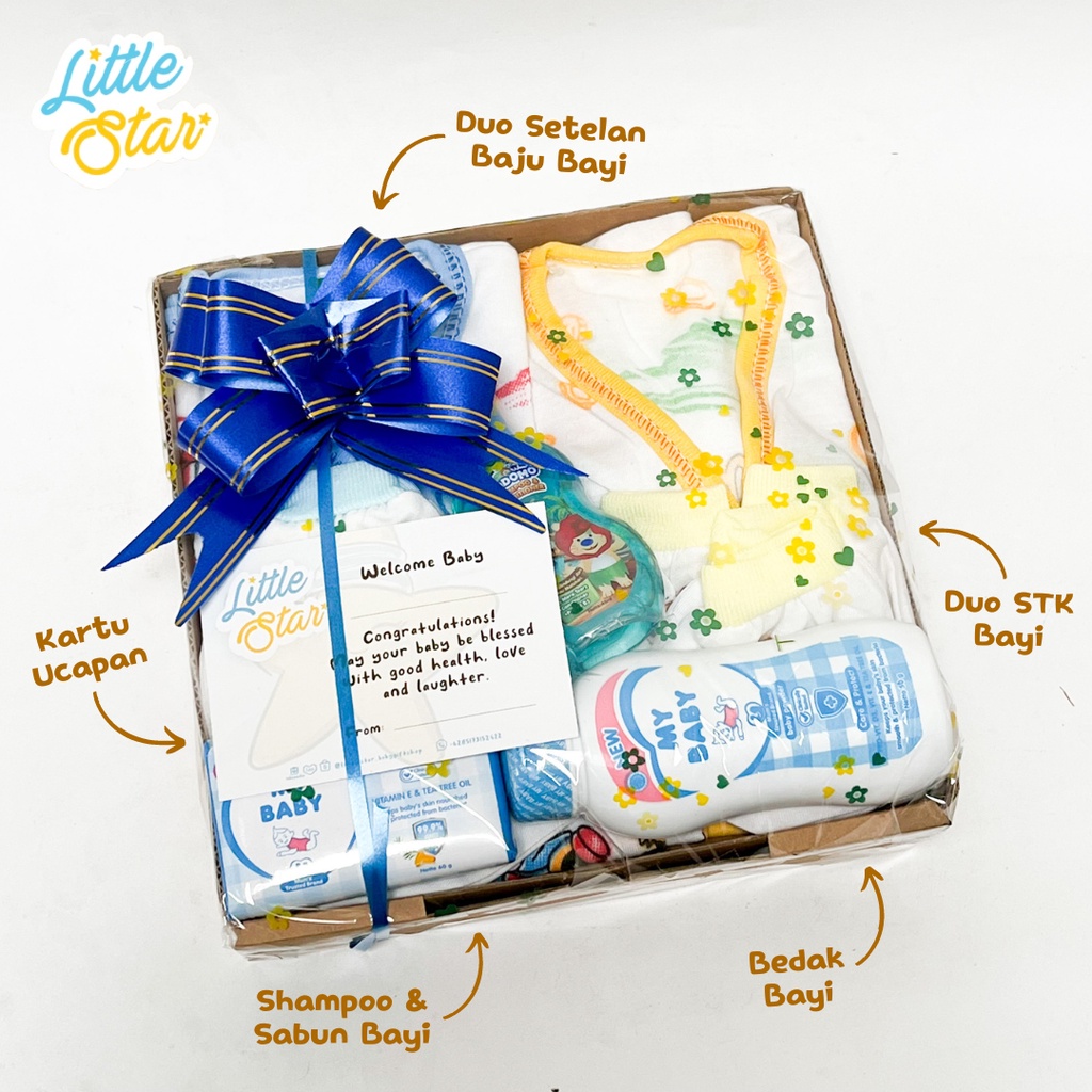 Paket A Parsel Bayi Baru Lahir Kado Hampers Newborn Baby Gift Set Hadiah Pakaian Setelan Anak Unisex