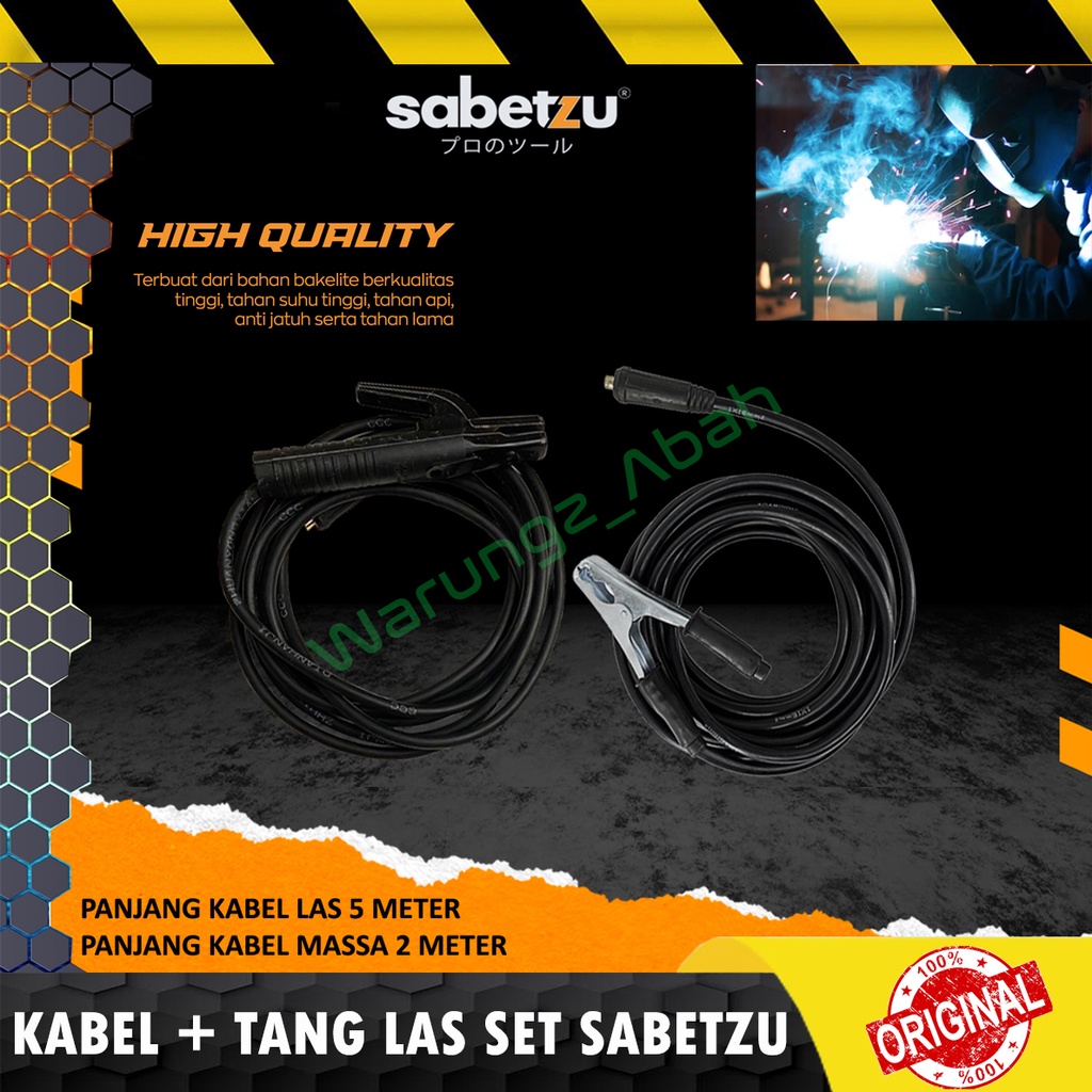 KABEL KEPALA KONEKTOR CONNECTOR SOKET SOCKET GAGANG STANG TANG JEPIT PENJEPIT KABEL LAS LISTRIK 5M 5