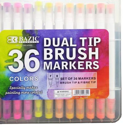 

Terbaru✔️-Bazic 36 Colors Dual Tip Brush Markers