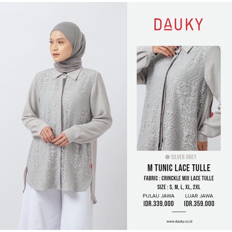 M tunik lace tulle dauky tunik dauky