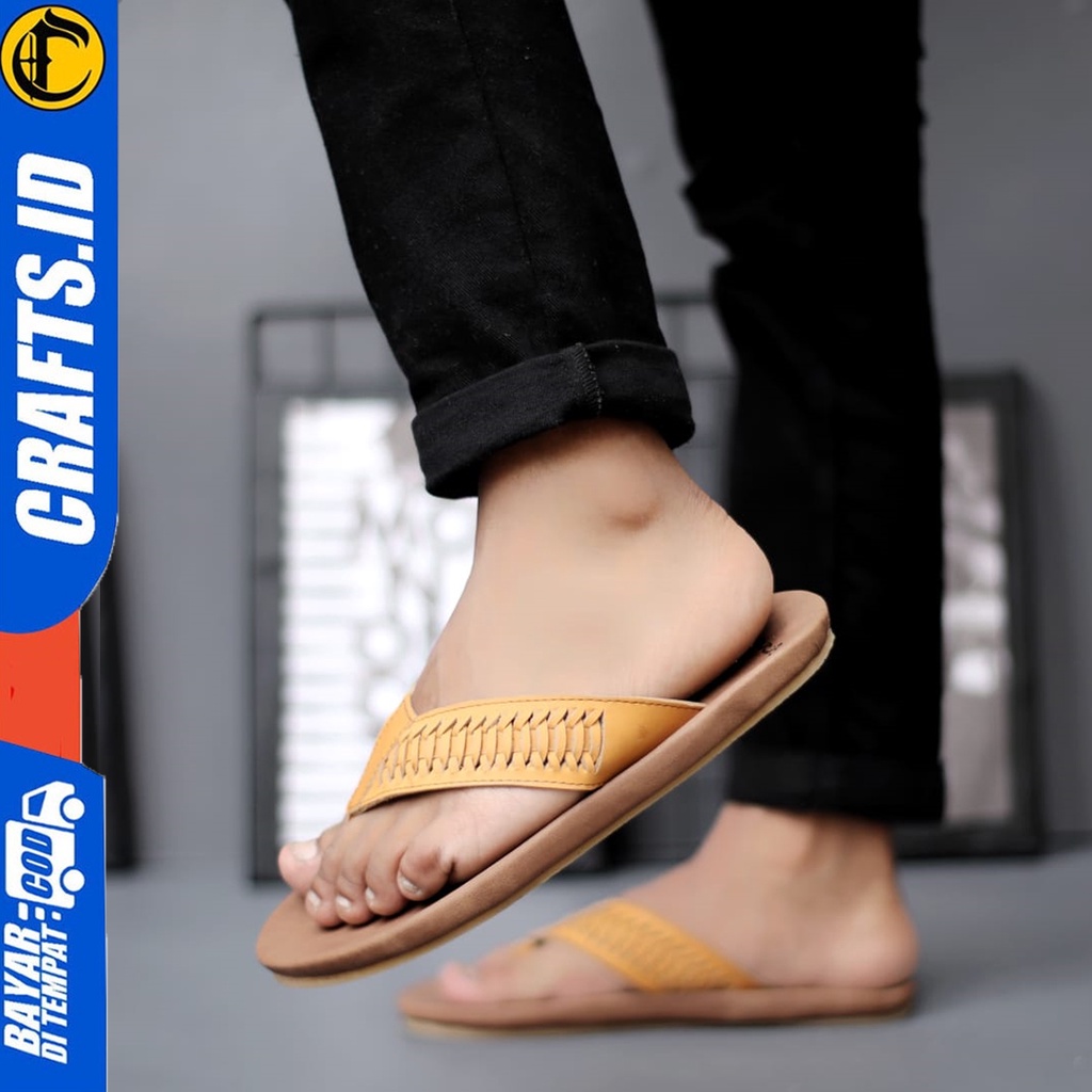 Sandal Kulit Pria Dewasa Sendal Jepit Crafts Bapho