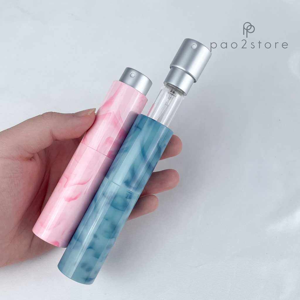 Botol Parfum Twist and Spray 10ml MARBLE Edition - Refillable Mini Travel Size Perfume Decant