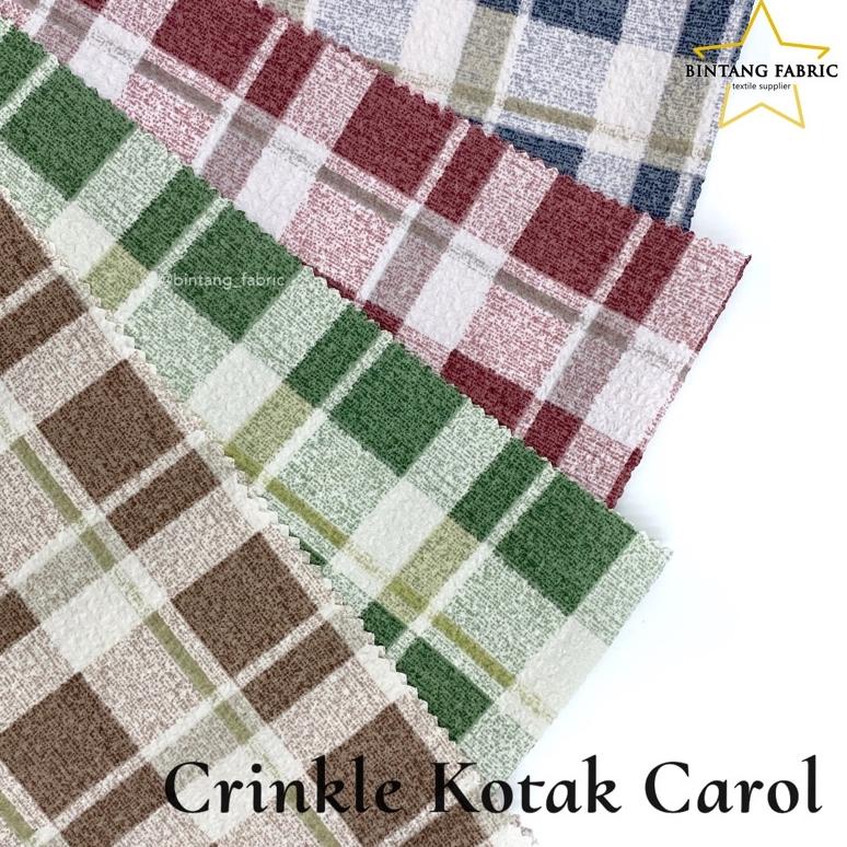 ✨ 7.7  Bahan Kain Crinkle Motif Kotak Carol 0,5 meter