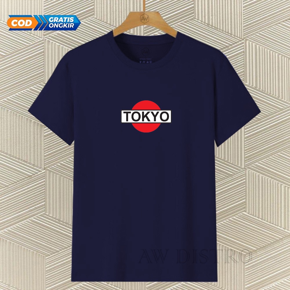 COD Baju Kaos Distro TOKYO Print Premium Quality Lengan Pendek